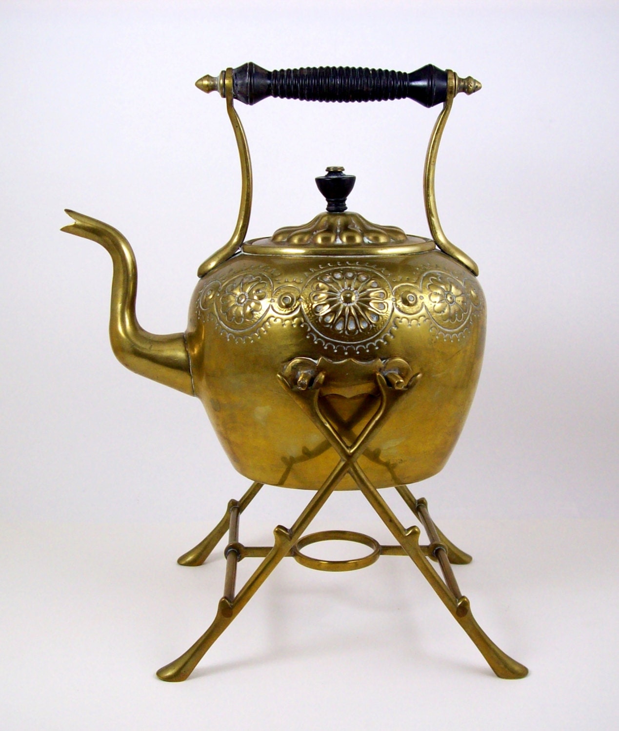 Vintage 7 Cup Brass Teapot with Tilt Stand by PiecesFromThePast2