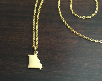 Missouri Necklace, Missouri, Missouri jewelry, gold Missouri necklace, state necklace, state jewelry, necklace, gold necklace