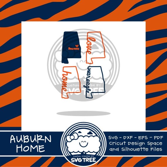 Download Alabama State Outline Auburn SVG DXF EPS Cricut Files by SVGTREE