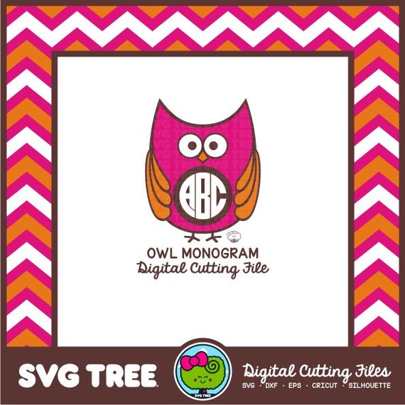 Download Items similar to Owl Monogram, Owl SVG, DXF, Digital Cutting File for Cricut, Silhouette and ...