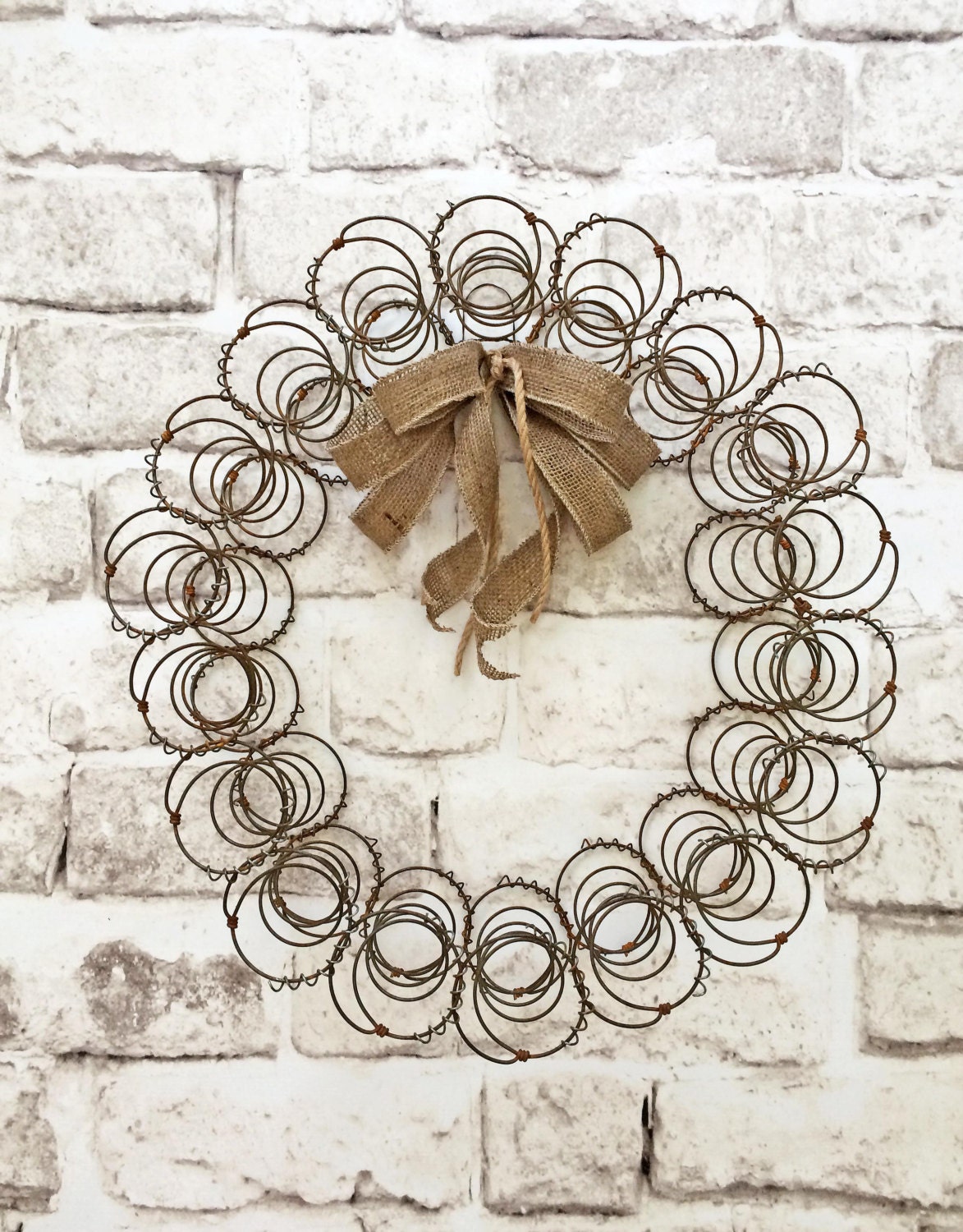 Rustic Bed Spring Wreath Fall Wreath Vintage Wreath Shabby