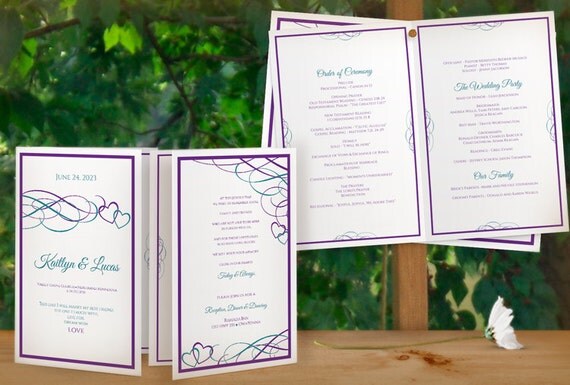 Diy Printable Wedding Program Booklet Template By Karmakweddings Diy Wedding Program Template Booklet
