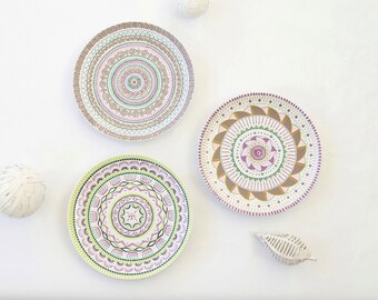 Decorative Wall Plates Set boho plate set wall art hanging mandalas decorative Decorative Wall Plates Set boho plate set wall art hanging mandalas decorative