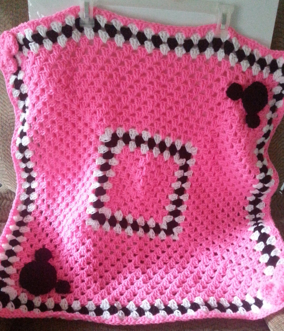Crochet Afghan Minnie Mouse Afghan Crochet Baby by YardAndThread