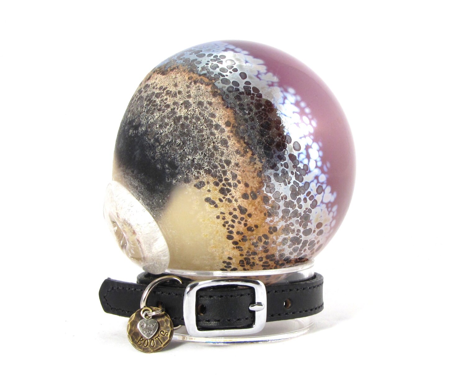 Cremation Jewelry Memorial Blown Glass infused w/ Pet Ashes