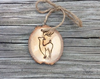 Pinecone Wood Burned Ornament by downtoearthcraft on Etsy
