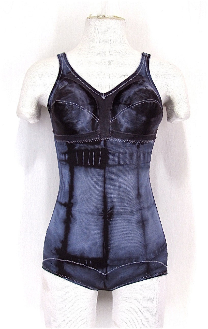 Hand Dyed Girdle Bodysuit 38C Large All In One Panty Bra