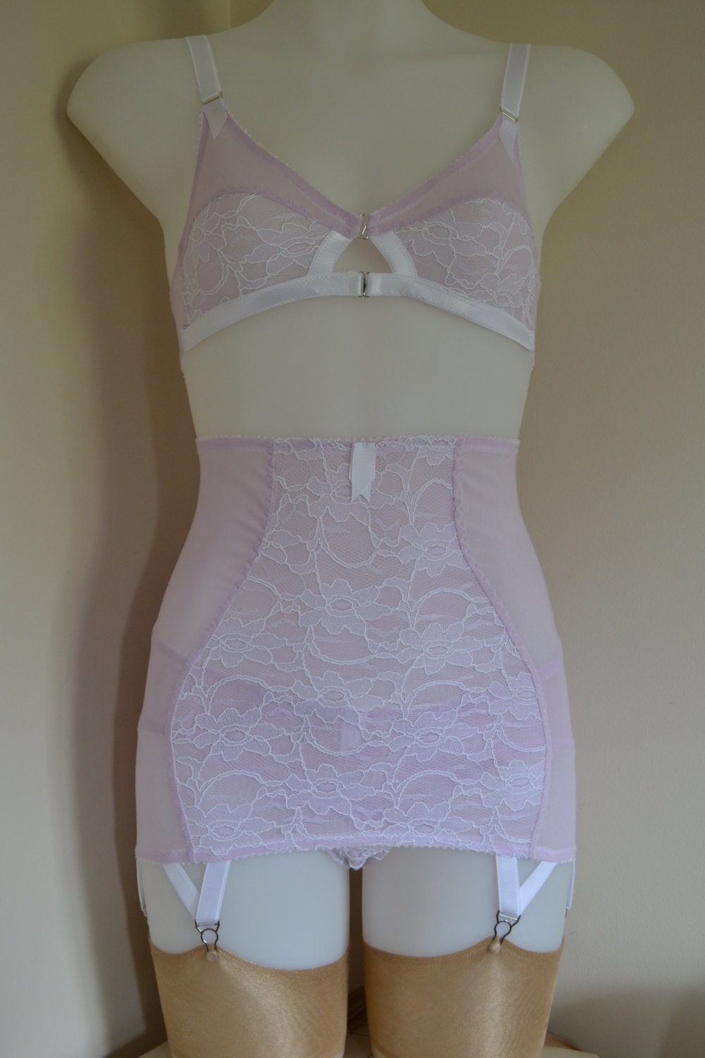 Longline Girdle Open Bottom Roll On Vintage by PipAndPantalaimon