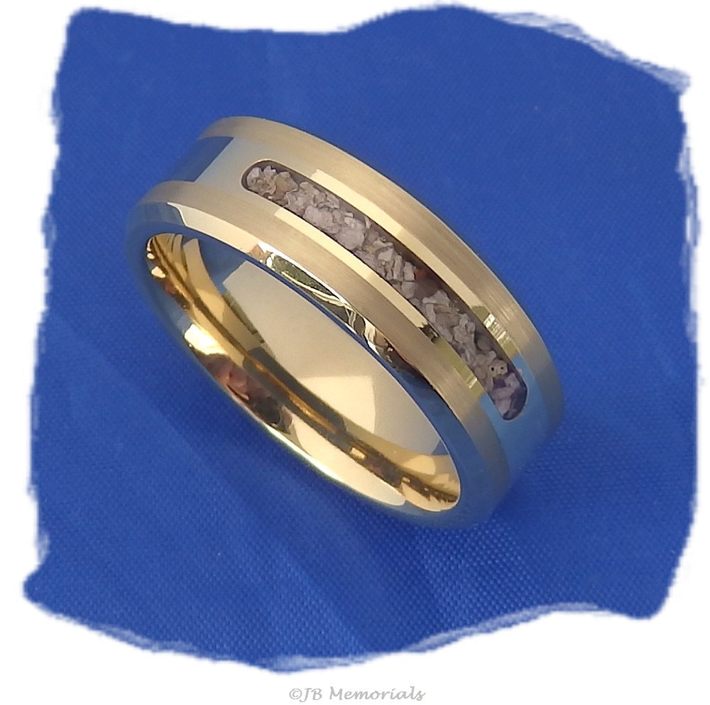 Tungsten Carbide Visible Cremation Men's Ash Ring by JBmemorials