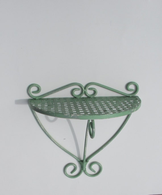 Green Wrought Iron Wall Shelf Bedroom Wall Shelf Metal