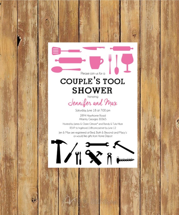 Couple's Tool Shower Wedding Shower Invitation by GoldenBudDesigns