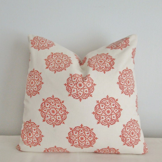 Terracotta Medallion Pillow Cover 18x18 20x20 Square Throw