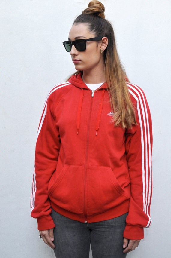 red and black adidas jumper