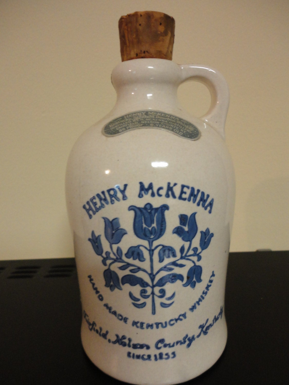 Henry McKenna 4/5 Quart Whiskey Jug / Crock by RisingSunVintage