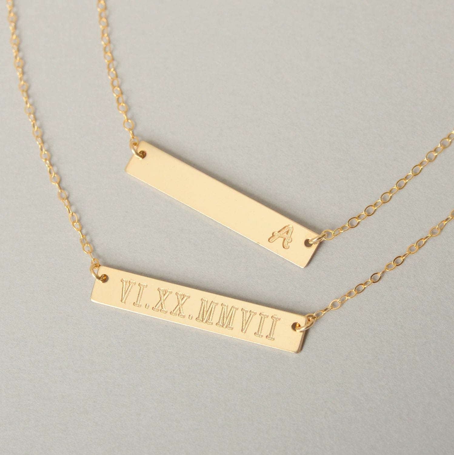 Personalized Gold Bar Necklace Bar Necklace Engraved