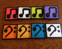 Customizable Perler Bead Music Coasters