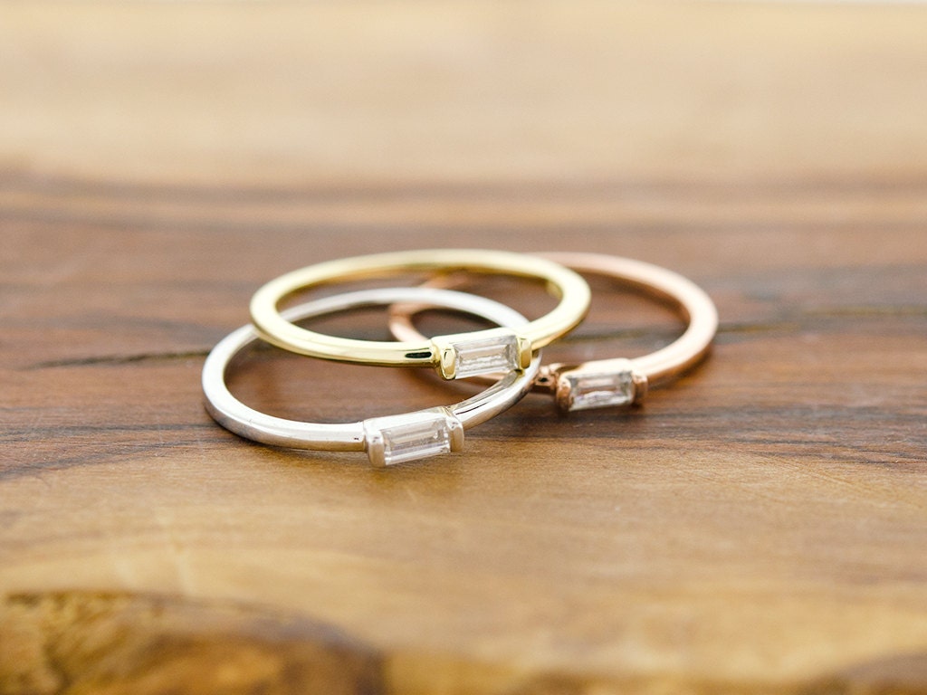 Baguette Sterling Silver Ring