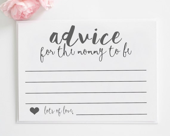 Mommy Advice cards printable Advice for the by CKweddingcrafts