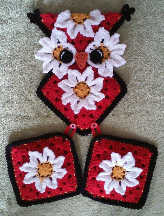 Items similar to Crochet Owl Potholder Holder Pattern Only on Etsy