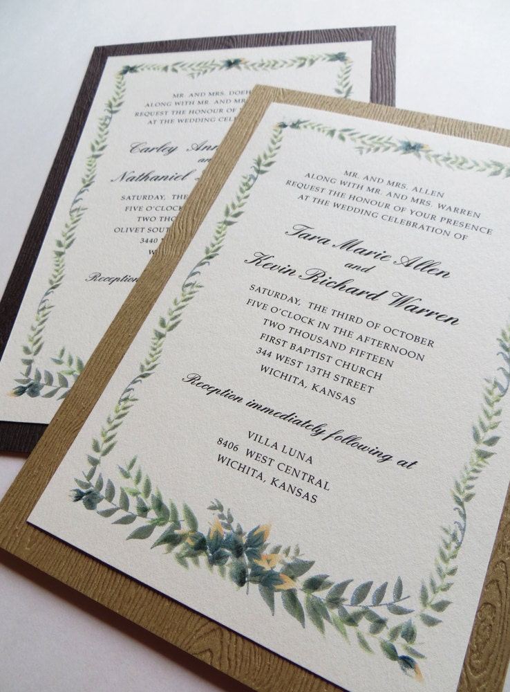 Embossed Wood Grain Wedding Invitations Rustic Embossed Wood Grain Wedding Invitations Rustic Invitation Outdoor