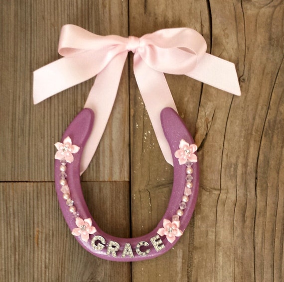 HORSESHOE Personalized for Little Girl Room or for Baby Girl Nursery Decor, CU2014-bling