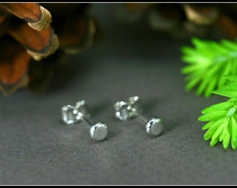 Silver stud earrings, Polished silver stud earrings,Tiny silver dot earrings, Tiny silver studs,Tiny silver earrings,Silver minimalist studs