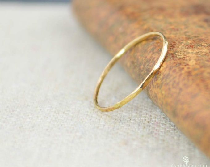 Solid 14k Yellow Gold Super Thin Stacking Ring, Minimal Gold Ring, Yellow Gold Ring, Solid Gold Ring, 14k Gold Ring, Real Gold Ring, Stack