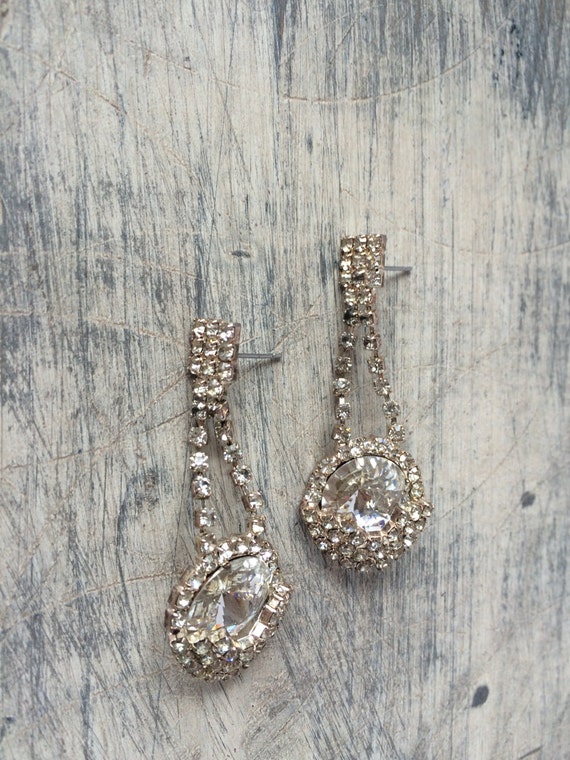 Vintage Rhinestone Drop Earrings