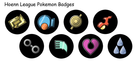 Hoenn Region 1 Pokemon Gym Badges Set of 8