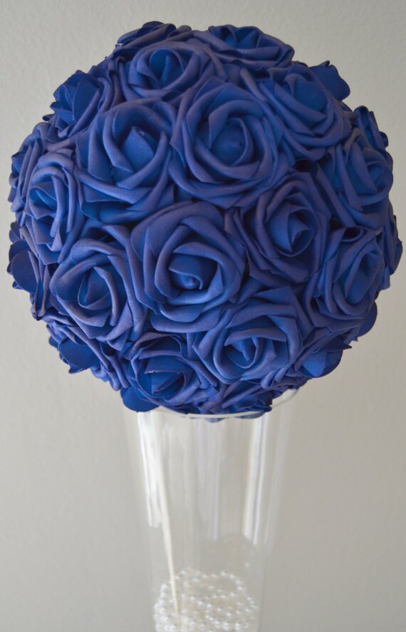 Navy Blue Wedding foam flower balls wedding by KimeeKouture