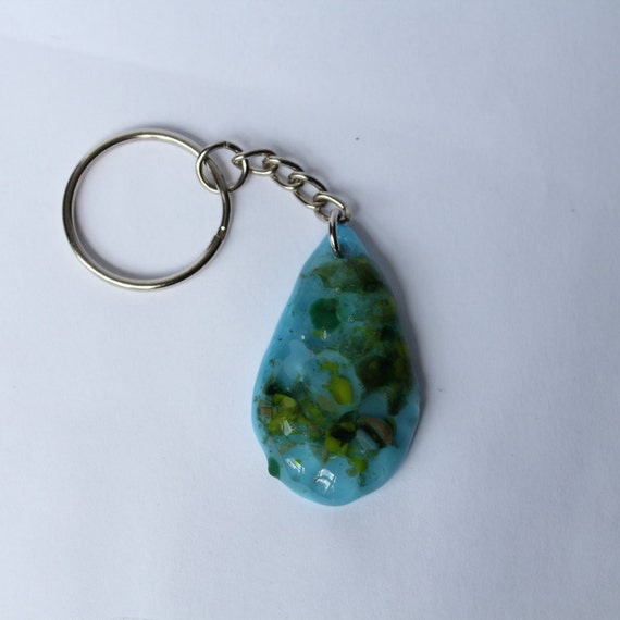 Fused Glass Keychain by ThymesTreasures on Etsy