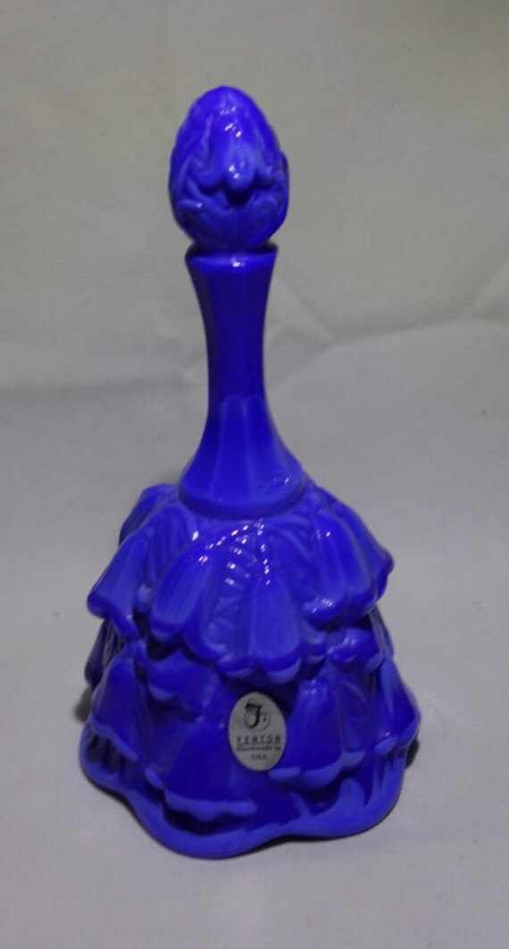 Fenton Blue Glass Bell by Stuffatopia on Etsy