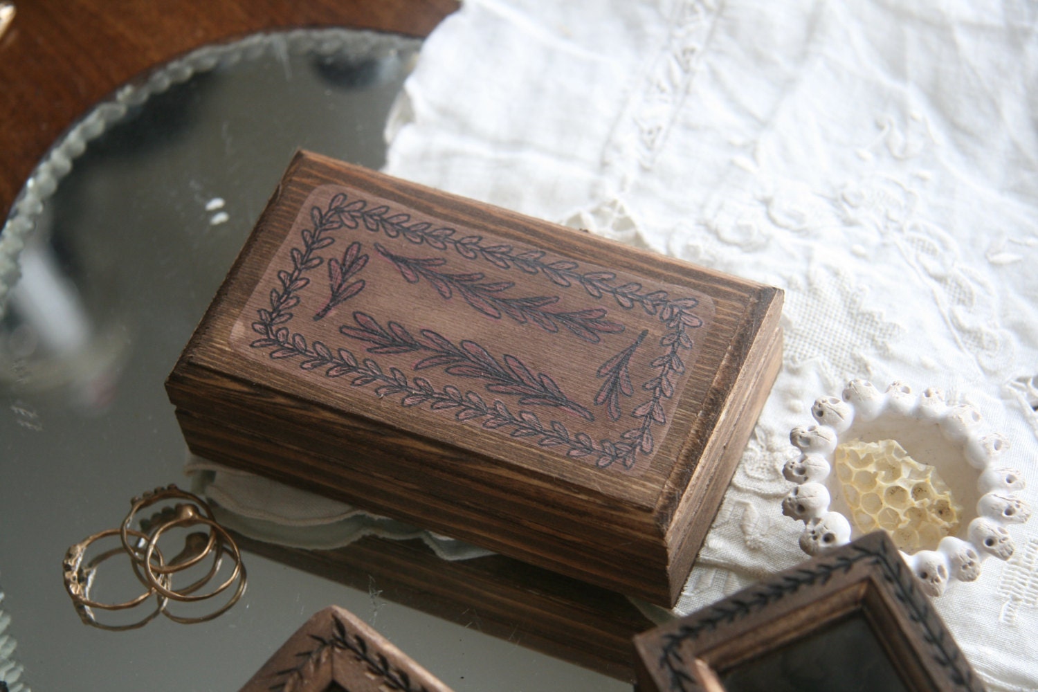 Painted Treasure Box // Magic Jewelry Box // Ring Box