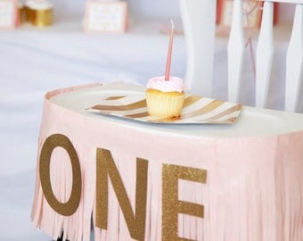 ONE Birthday banner, Fringe Highchair banner