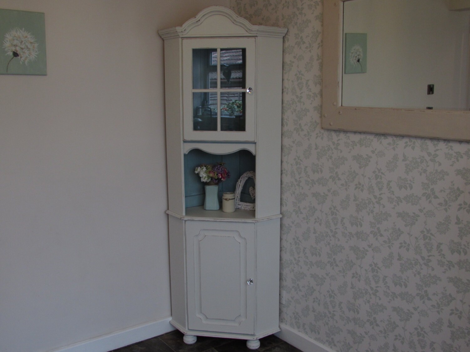 Pretty Tall White Corner Shabby Chic by Love2Furnish