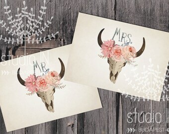 Mr. and Mrs. sign printable, wedding Mr. and Mrs. sign, bohemian wedding printable, rustic wedding sign, INSTANT DOWNLOAD
