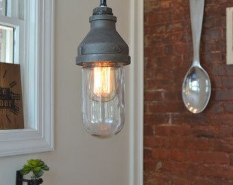 Pendant Light - Industrial Pendant - Light Pendant - Ceiling Pendant - Steampunk Light - Barn Light - Home Lighting - Chain Light - Fixture