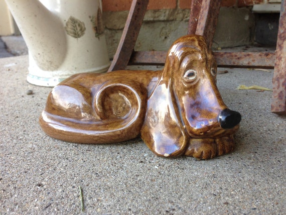 vintage basset hound statue