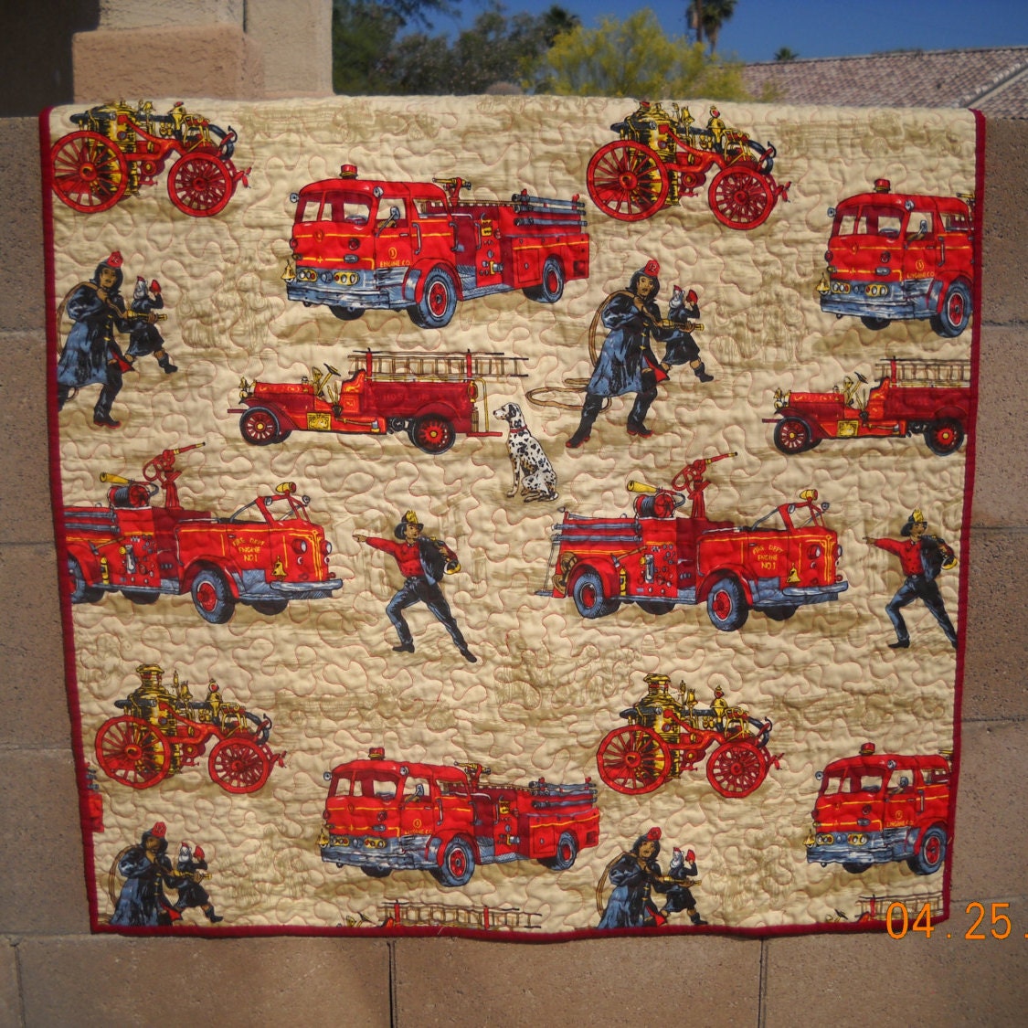 10 OFF CYBERWEEK / Handsome Heros Retro Firefighter Quilt