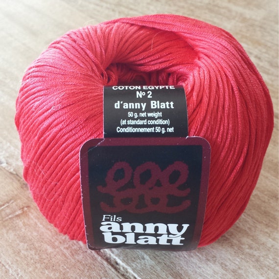 Anny Blatt Coton Cotton Egypte Yarn Red Color 3213