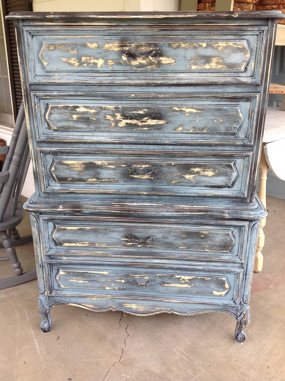 Rustic Vintage Henry Link Highboy Chest of Drawers Haute Juice