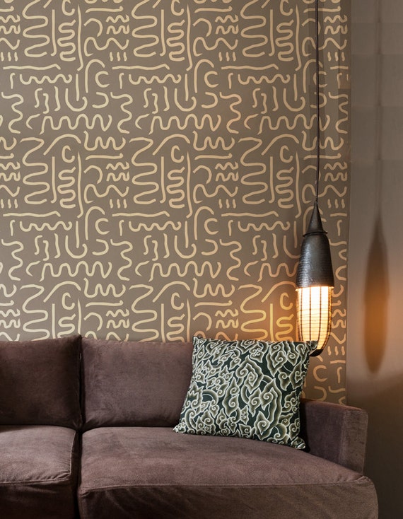 Items similar to Tribal Africa Decorative Scandinavian wall stencil