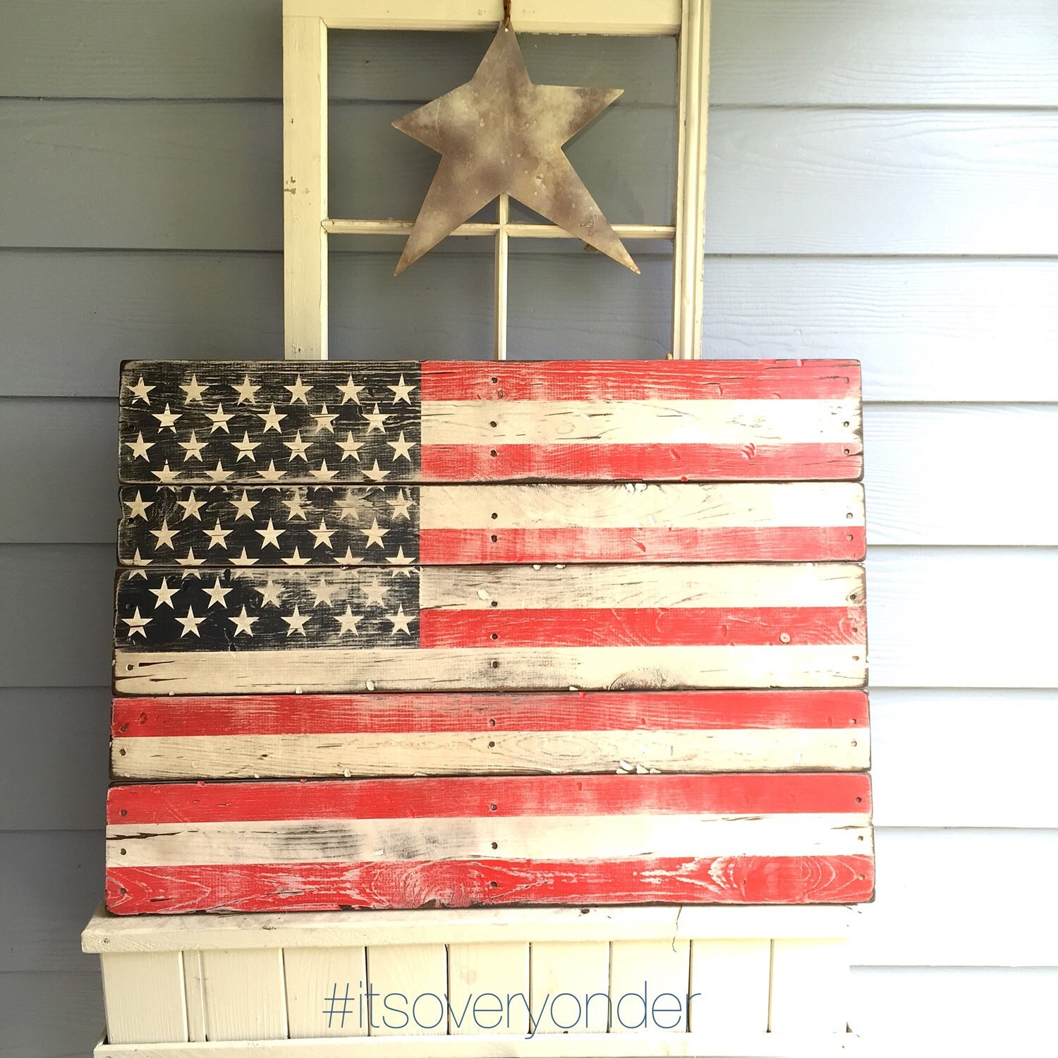 Flag Wooden Sign American Flag Pallet wood Rustic