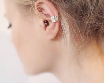 Adjustable Ear Cuff | Hammered Ear Cuff | Sterling Silver Ear Cuff | Eco friendly Jewellery | Ear Accessory | Conch Cuff | Unusual Ear Cuff