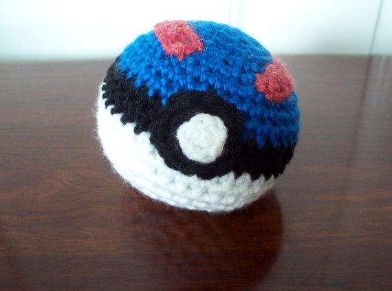 Pokemon Great Ball Amigurumi Soft Pokeball Plush by CroChels