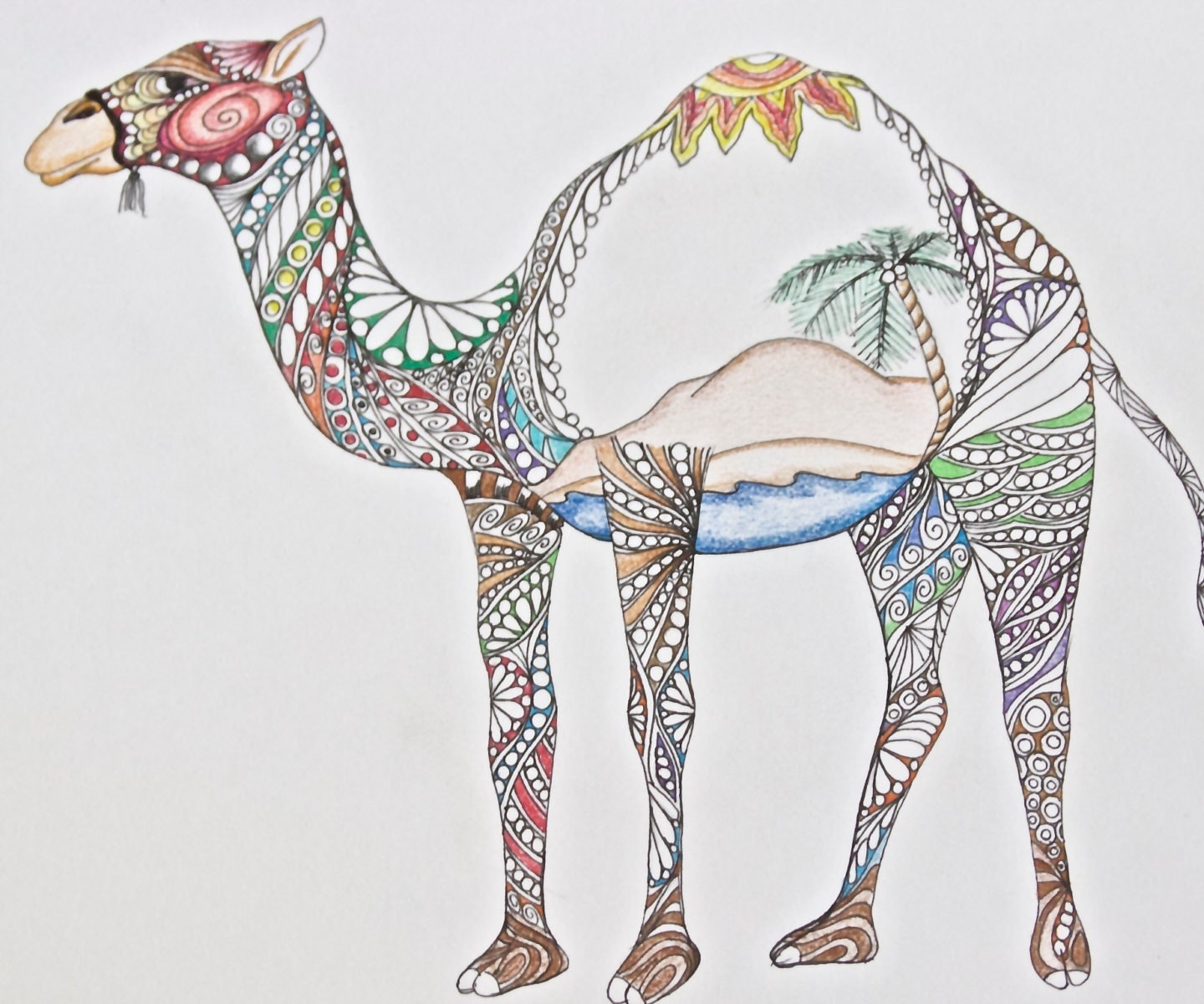 Download Zentangle Camel colored camel ink colored pencil desert camel