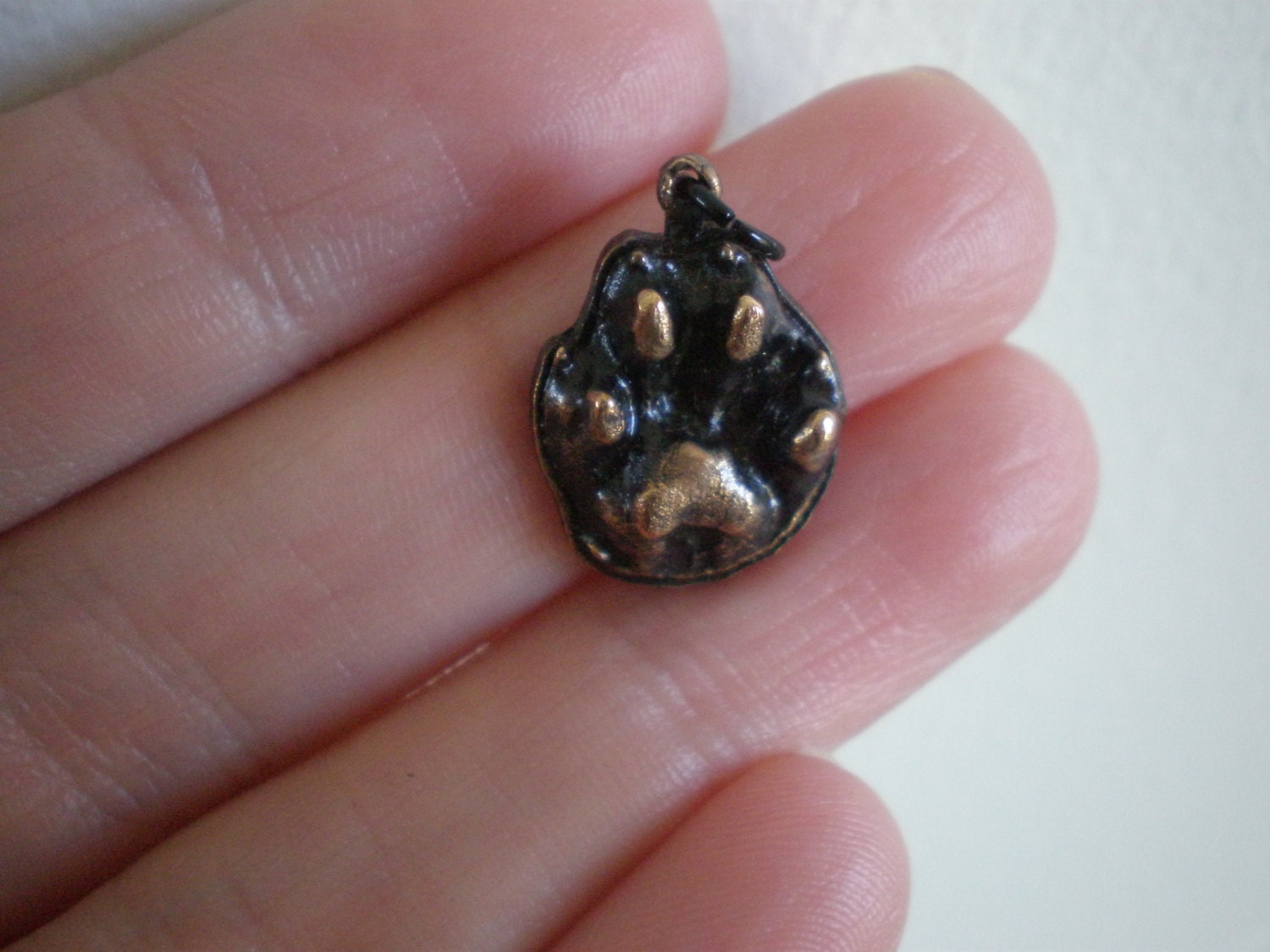  3D  printed  REAL Bob Cat s  paw  print  Wild Animal Pendant