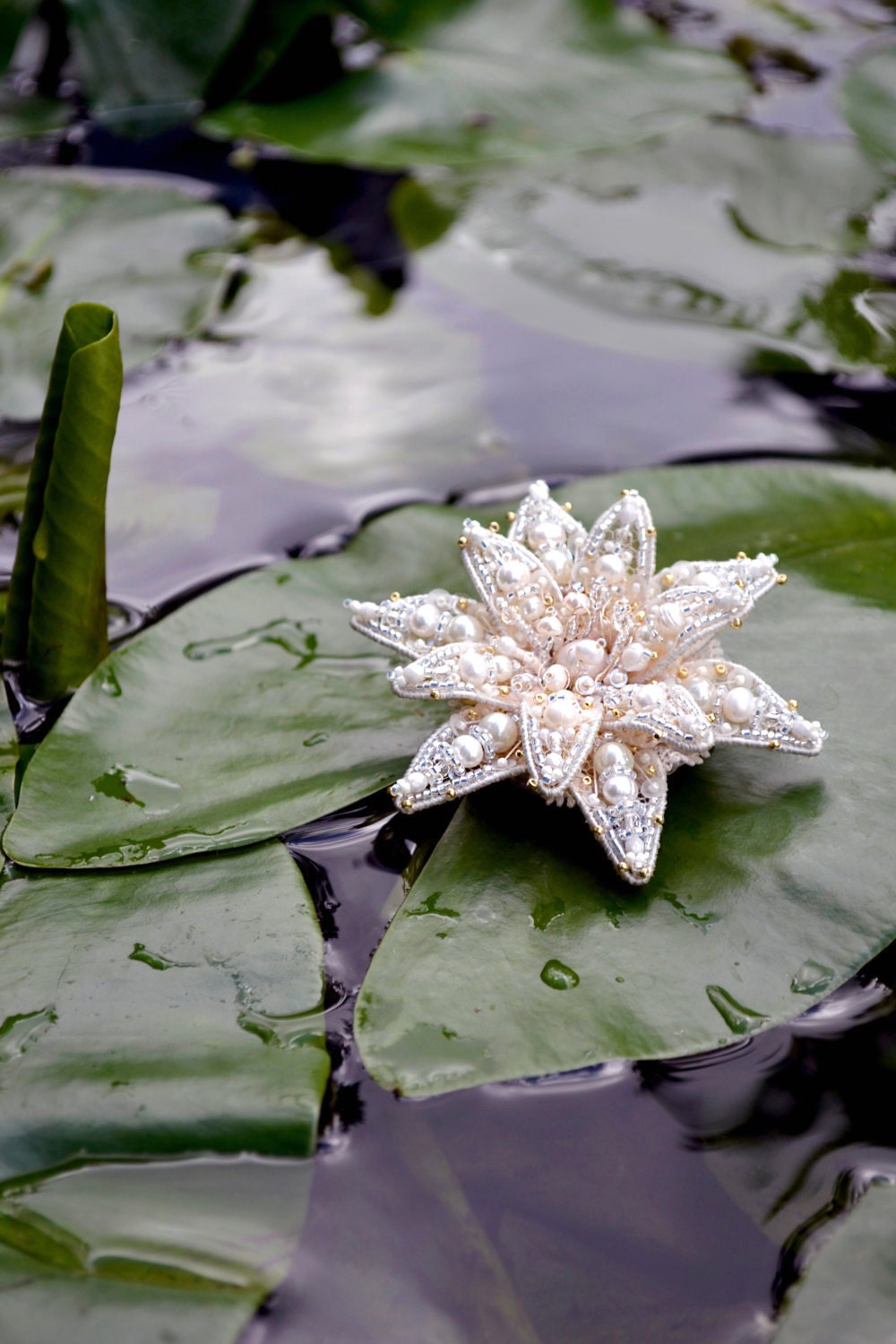 Lotus flower Flower necklace Bridal necklace Lotus necklace