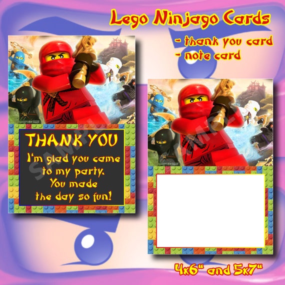 Lego Ninjago Thank You Card Note Card Kid s Birthday By DigiPi lego-ninjago-thank-you-card-note-card-kid-s-birthday-by-digipi