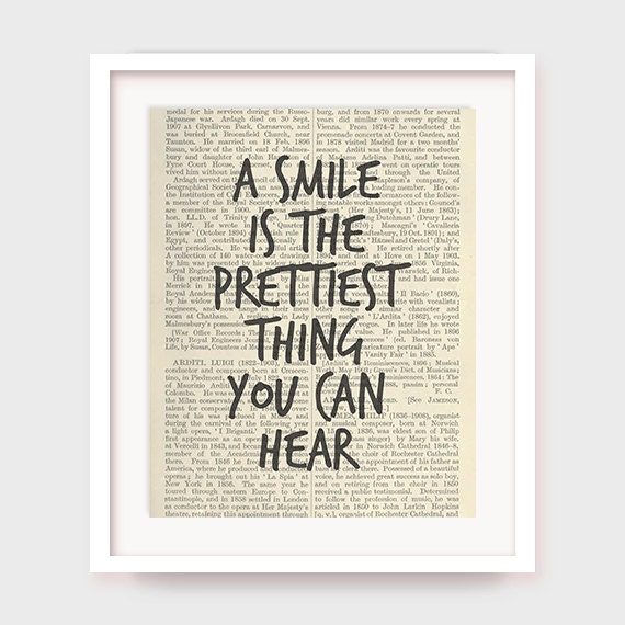 Instant Download Printable Art A Smile is The Prettiest Thing